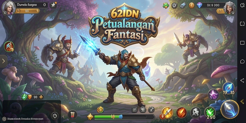 Screenshot menampilkan karakter utama dalam petualangan dunia 62IDN.