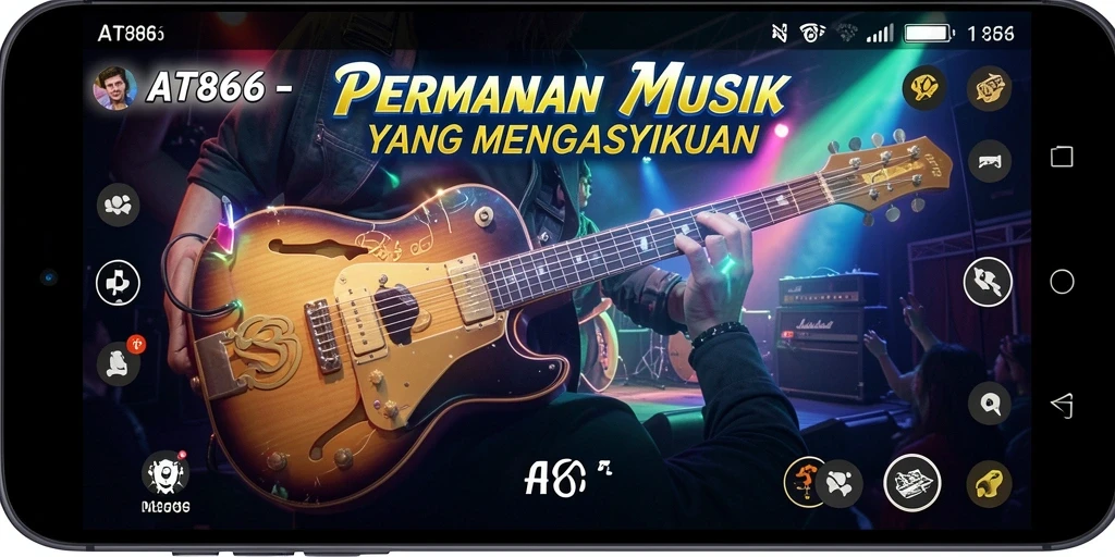 Screenshot AT866 menampilkan pemain yang bersenang-senang dengan gameplay musik.