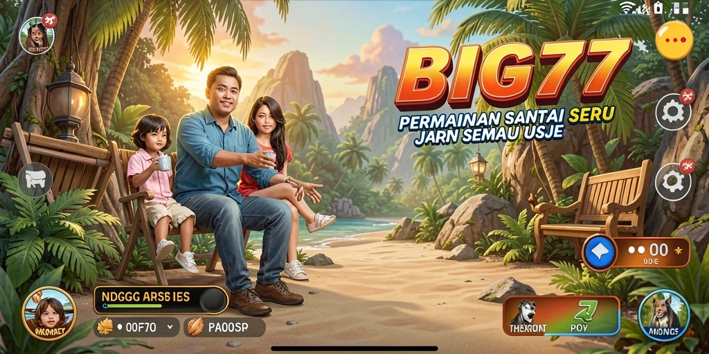 Tampilan gameplay BIG77 yang penuh warna dan menyenangkan.