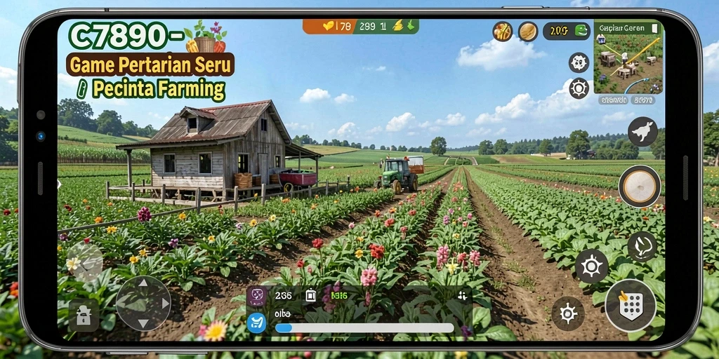 Screenshot C7890 menampilkan pengalaman pertanian yang seru dan interaktif.