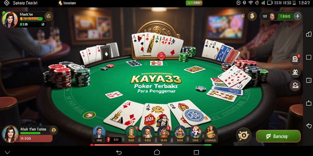 Tampilan gameplay KAYA33 dengan aksi Poker seru dan interaksi pemain.