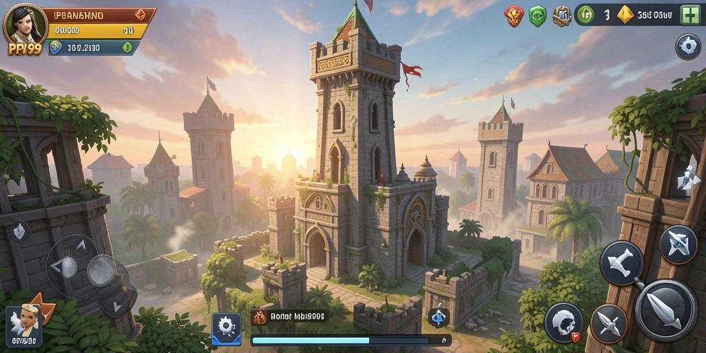 Tampilan gameplay PPV99 dengan menara pertahanan yang strategi.