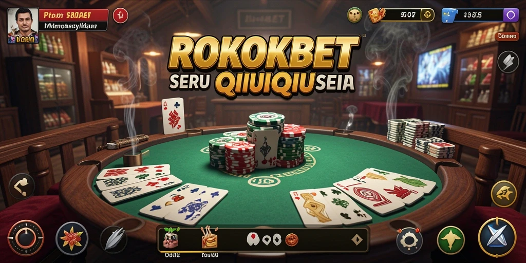 Tampilan gameplay seru ROKOKBET yang menampilkan QiuQiu.