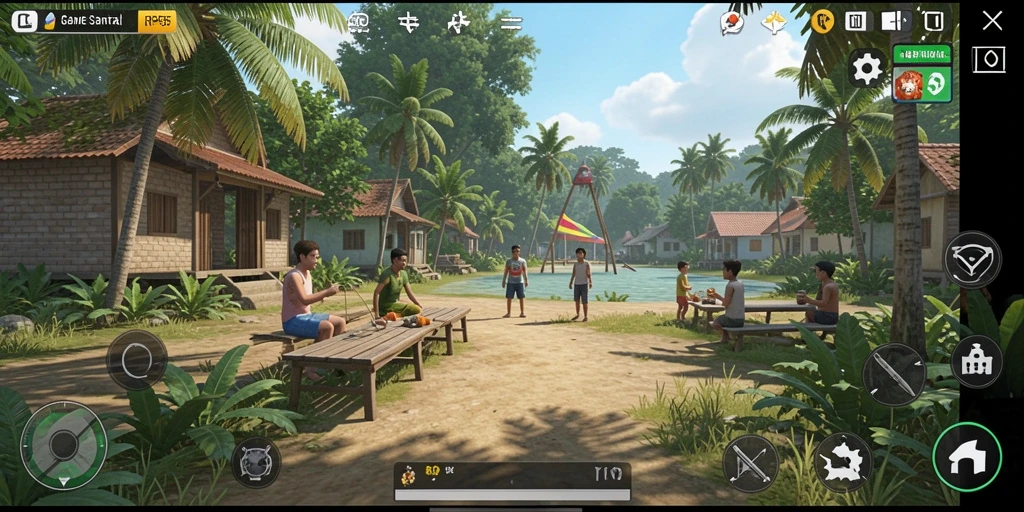 Tampilan gameplay RP55 yang cerah dan menghibur.