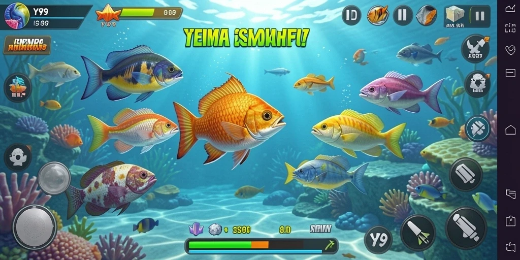 Tangkapan layar utama Y89 menampilkan aksi menembak ikan yang mendebarkan.